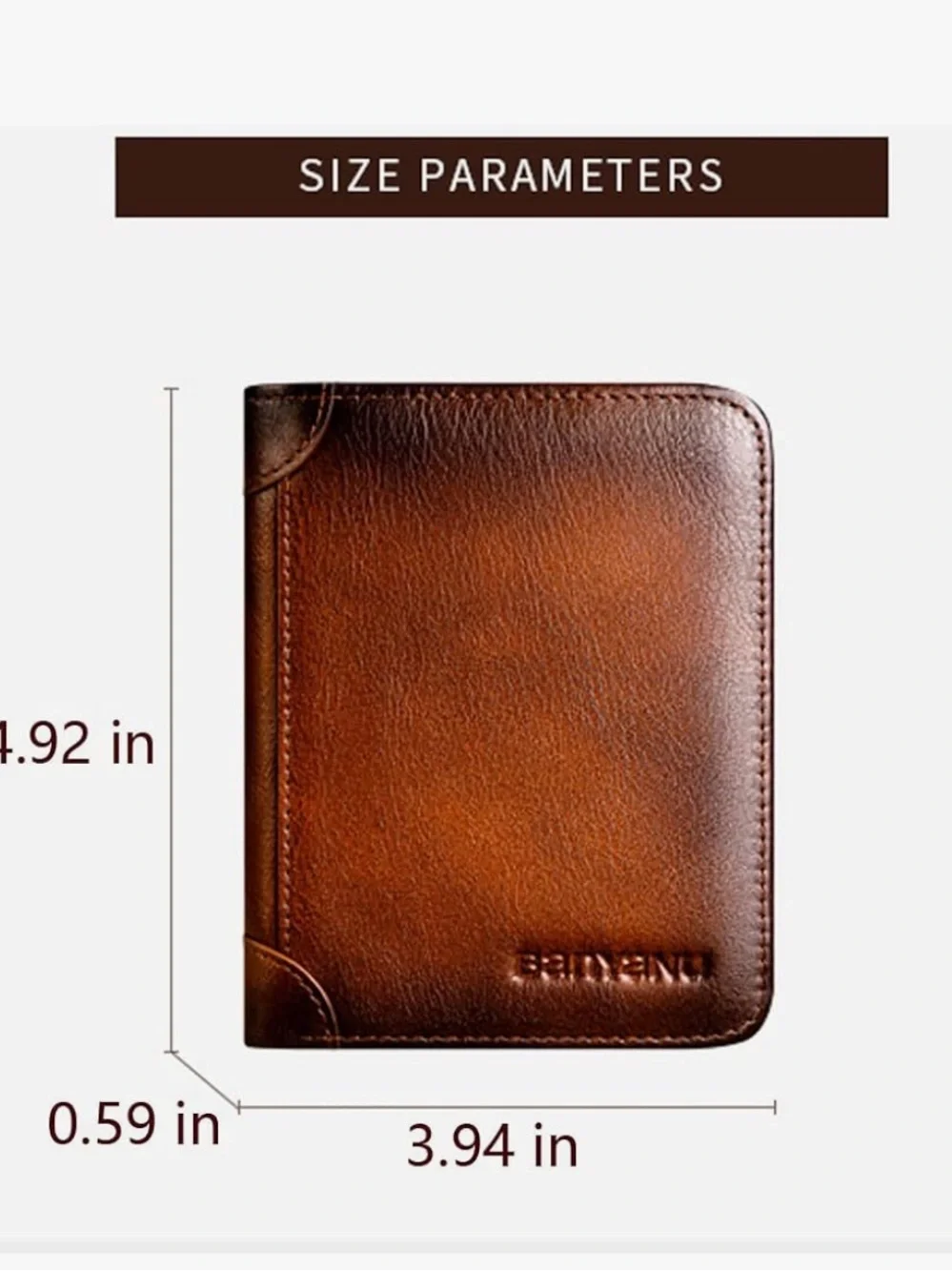 SENYIDUCAN BanYaNu RFID Trifold Wallet for Men - Mens Genuine Leather Wallet